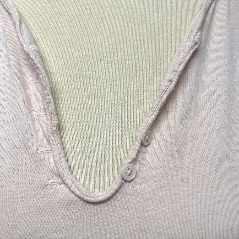 Zadig & Voltaire Pale Pink Skull Graphic Split Neck Short Sleeve T Shirt Women M - Picture 7 of 11